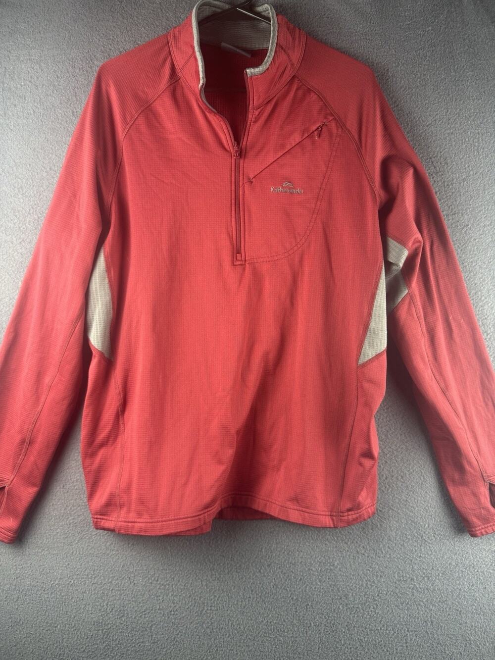 Kathmandu Shirt Mens XL Red AlticaTECH long sleeve 1/4 zip durable Size XL